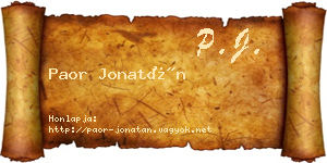 Paor Jonatán névjegykártya